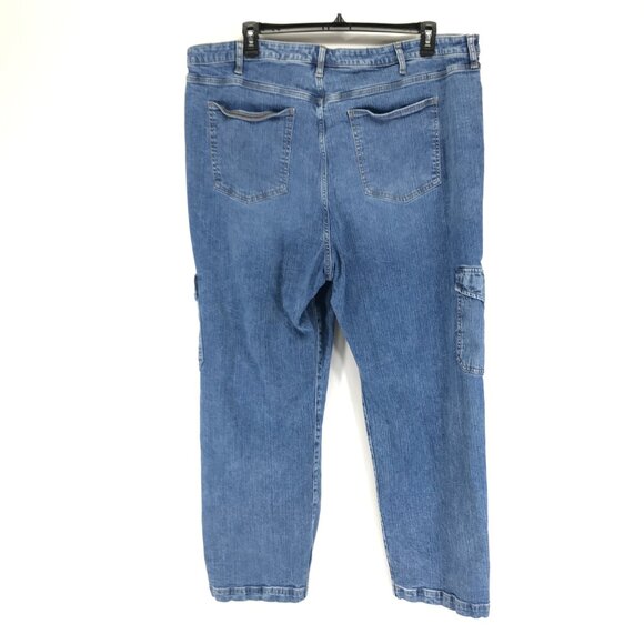 Torrid High Rise Straight Cargo Jean Women's Plus Size 24 Vintage Stretch Casual - Picture 6 of 15